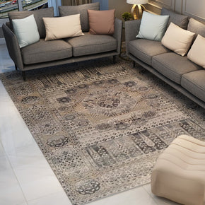 Printed Traditional Shaggy Vintage Floral Patterned Area Rug for Living Room Hall Office Bedroom
