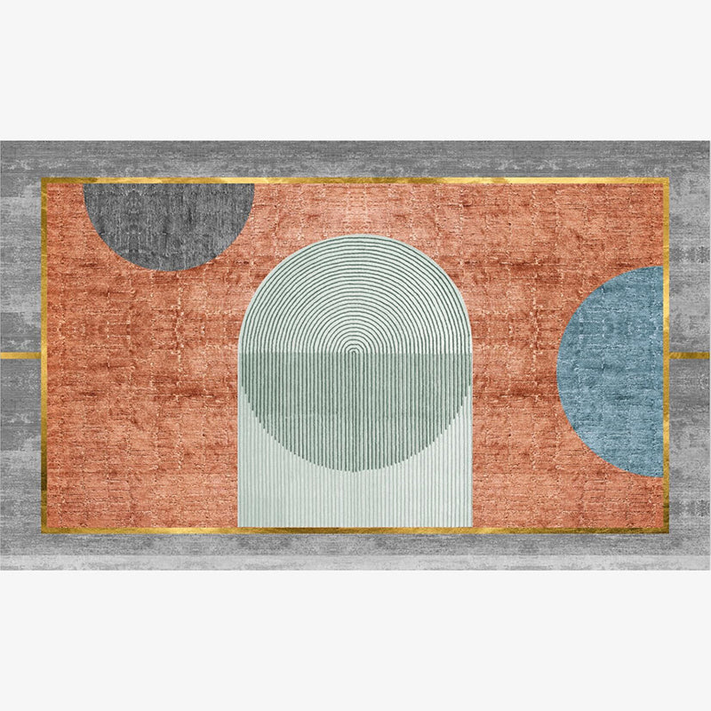 Orange Modern Simple Geometric Rugs for Living Room Dining Room Bedroom