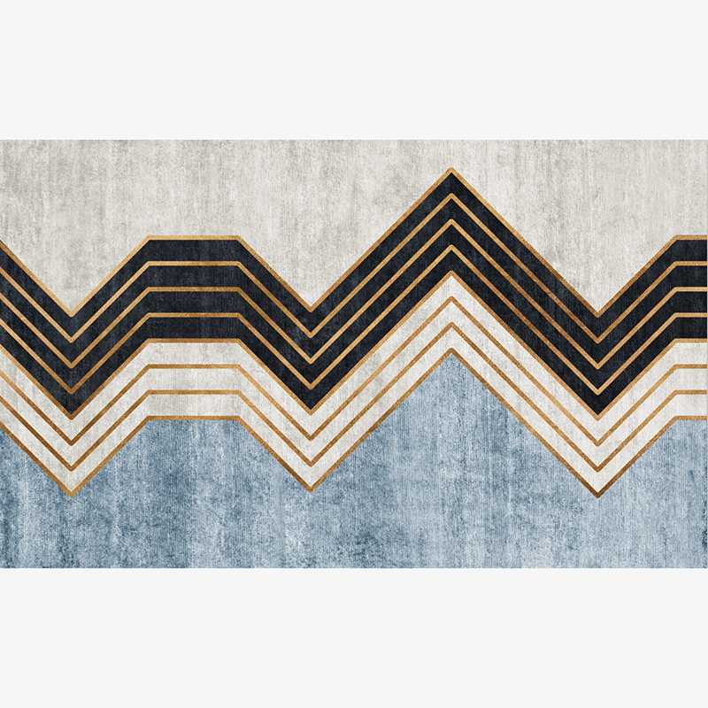 Blue Modern Contemporary Simple Striped Rugs for Living Room Dining Room Bedroom