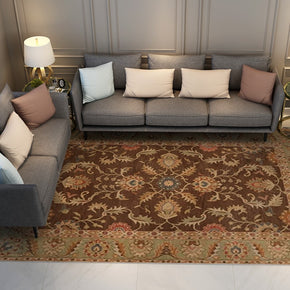 Beautiful Brown Vintage Traditional Area Rugs Floormat for Living Room Hall Office