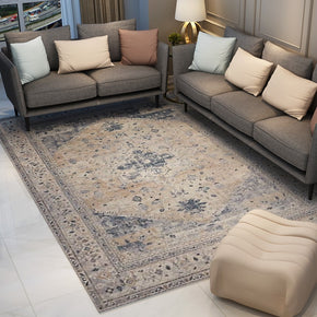 Grey Vintage Traditional Shaggy Area Rugs Floormat for Living Room Hall Office