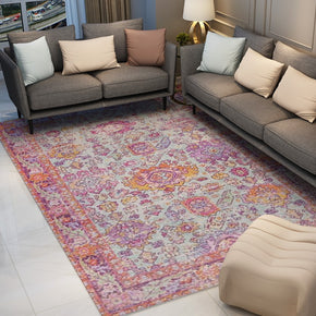 Pink Beautiful Vintage Traditional Area Rugs Floormat for Living Room Hall Office