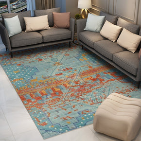 Bule Beautiful Shagggy Vintage Traditional Area Rugs Floormat for Living Room Hall Office