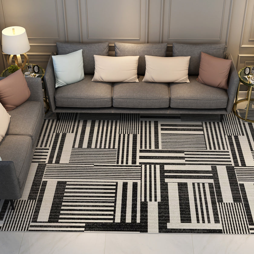 Striped Simple Modern Rugs Carpet Floormat