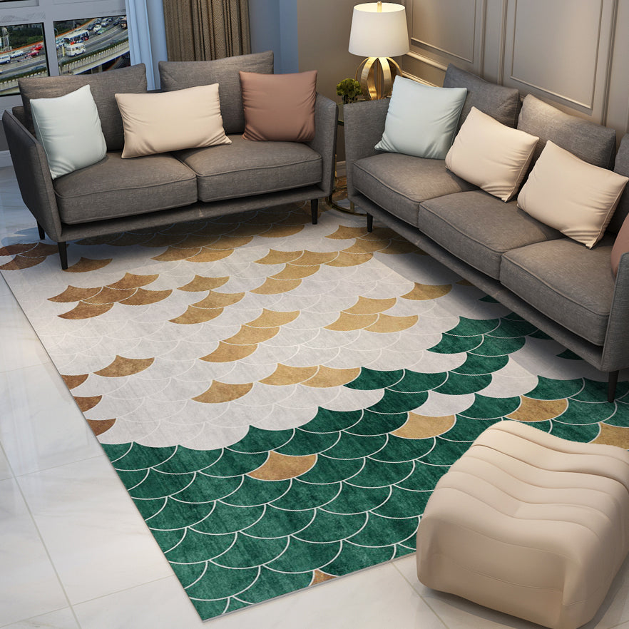 Simple Modern Fish Scales Patterned Rugs Carpet Floormat