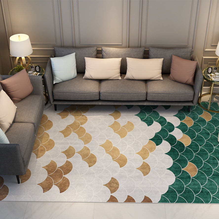 Simple Modern Fish Scales Patterned Rugs Carpet Floormat