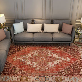 Red Traditional Shaggy Living Room Carpet for the Bedroom Hall