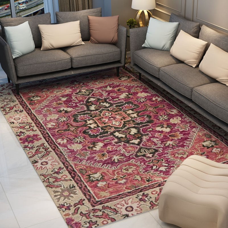 Floral Traditional Shaggy Area Carpet for the Living Room Hall