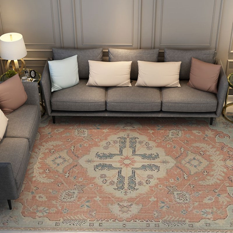 Traditional Indoor Shaggy Rugs Floral for Bedroom and Living Room