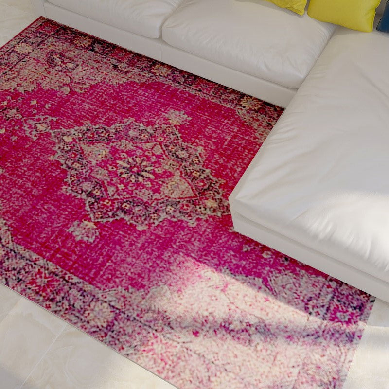 Red Traditional Shaggy Patterned Indoor Rugs for the Living Room and Office