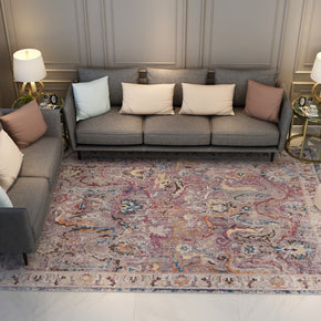Quality Pink Traditional Shaggy Oriental Floral Classic Carpet Living Room Area Rug