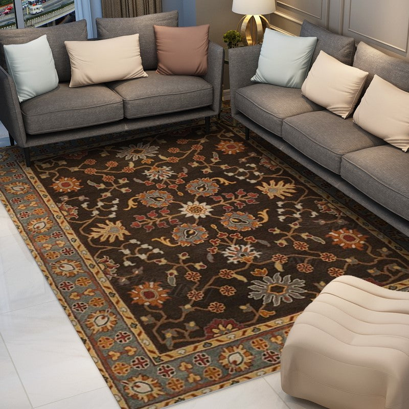 Retro Traditional Plush Patterned Rugs for the Bedroom Living Room Hall