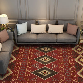 Red Retro Plush Traditional Carpet for the Hall Bedroom Living Room