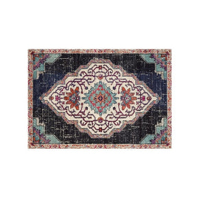 Patterned Traditional Black Rugs for the Living Room and Bedroom