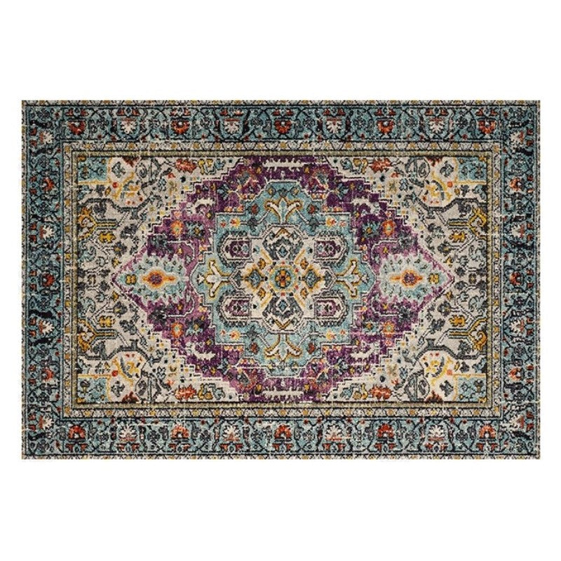 Green Red Traditional Shaggy Retro Rugs for the Living Room Bedroom
