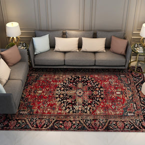 Red Pretty Traditional Plush Vintage Rugs for Living Room Bedroom Hall Office