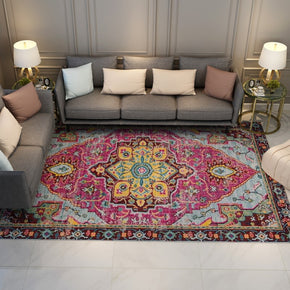 Red Pretty Printed Traditional Plush Vintage Rugs for Living Room Bedroom Hall Office