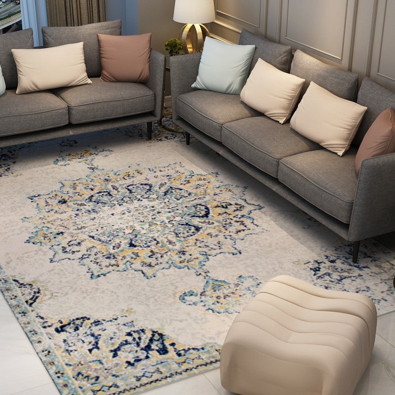 Patterned Traditional Shaggy Retro Rug for Bedroom Living Room and Office