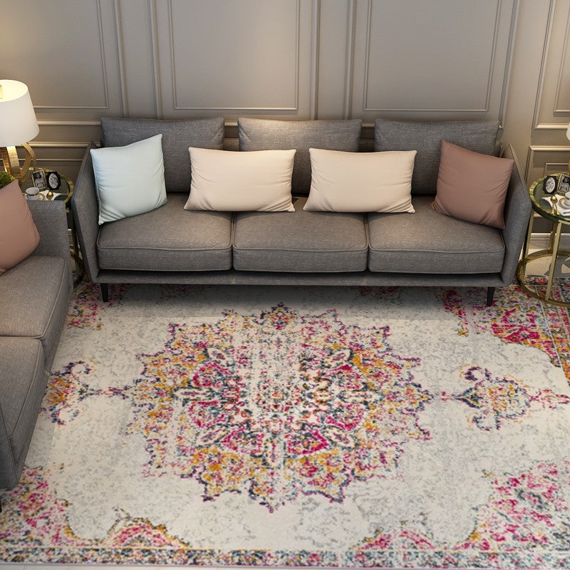 Patterned Traditional Shaggy Retro Rug for Bedroom Living Room and Office