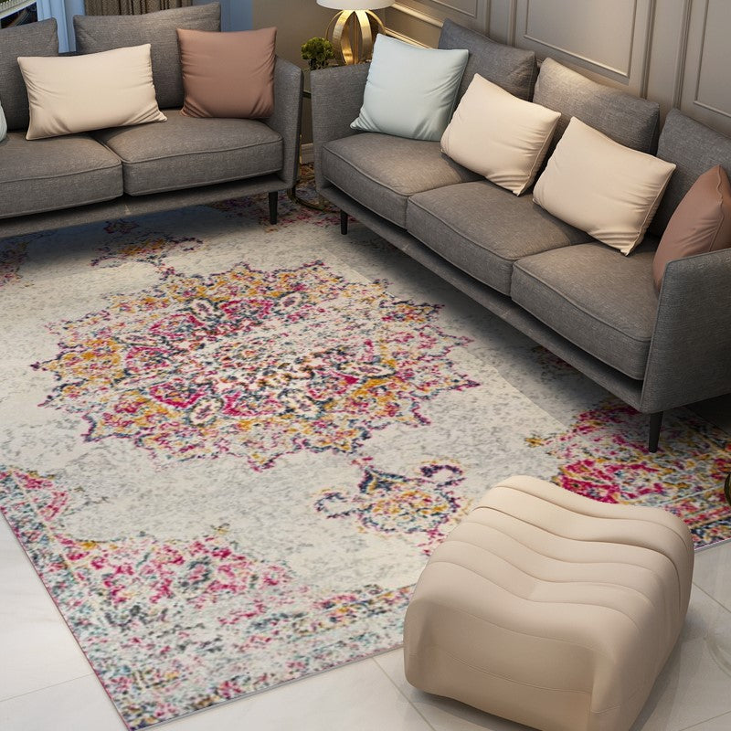 Patterned Traditional Shaggy Retro Rug for Bedroom Living Room and Office
