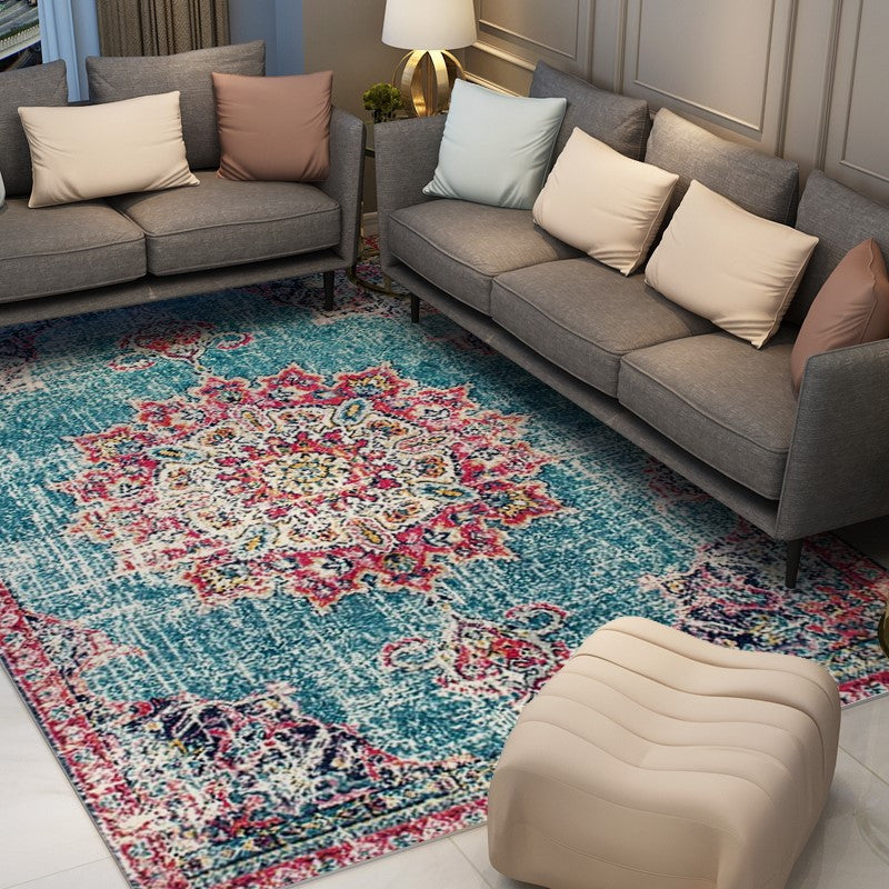 Patterned Traditional Shaggy Retro Rug for Bedroom Living Room and Office