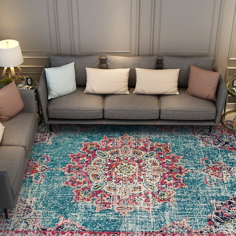 Patterned Traditional Shaggy Retro Rug for Bedroom Living Room and Office