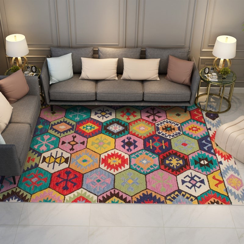 Colourful Beautiful Printed Floormat Plush Area Rugs Floormat for Living Room Hall Office