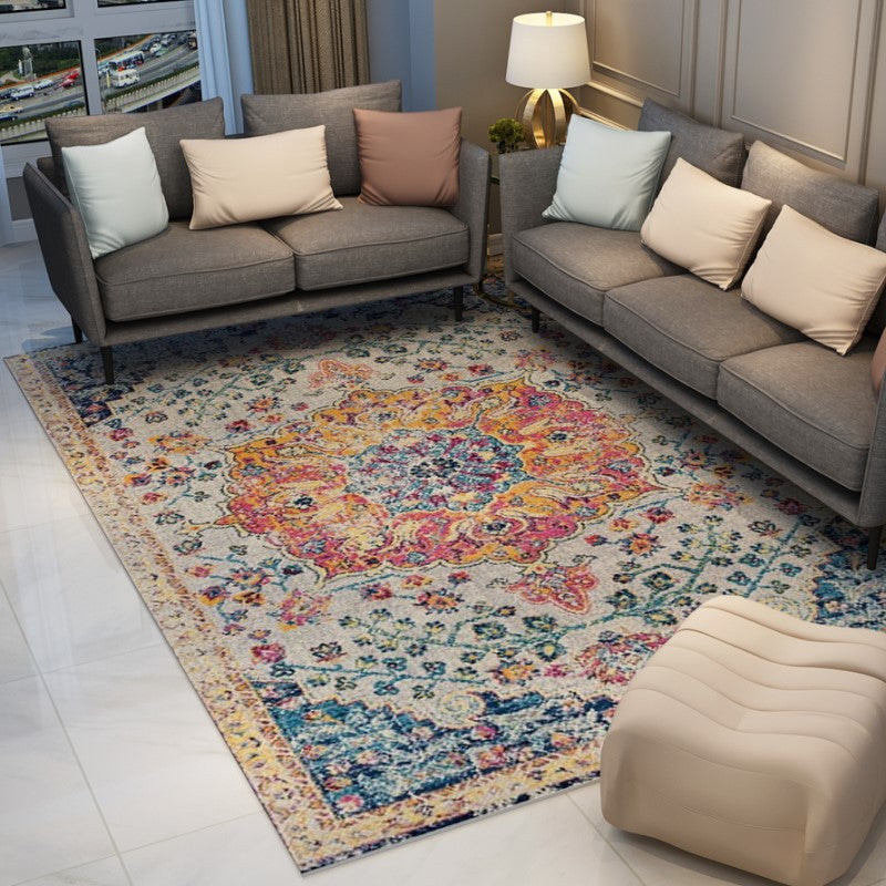 Pretty Printed Traditional Plush Area Rugs Floormat for Living Room Hall Office