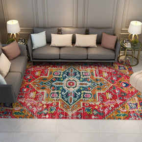 Red Beautiful Printed Traditional Shaggy Vintage Rugs for Living Room Dining Room Bedroom Hall