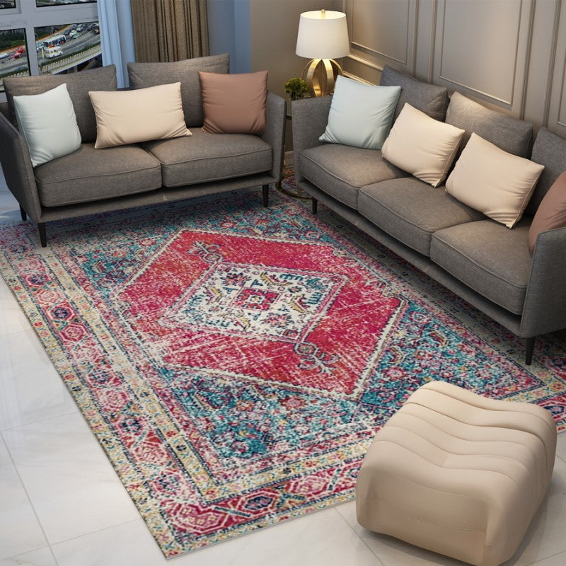 Red Shaggy Traditional Retro Area Carpet for the Living Room Bedroom Hall