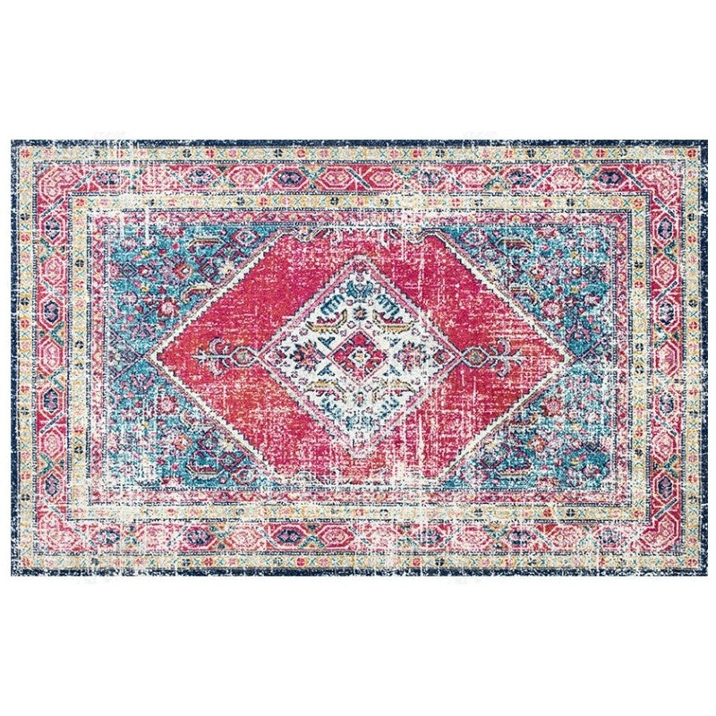 Red Shaggy Traditional Retro Area Carpet for the Living Room Bedroom Hall