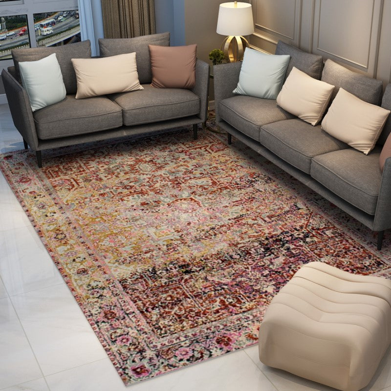 Retro Traditional Shaggy Patterned Area Rug for Hall Living Room Bedroom