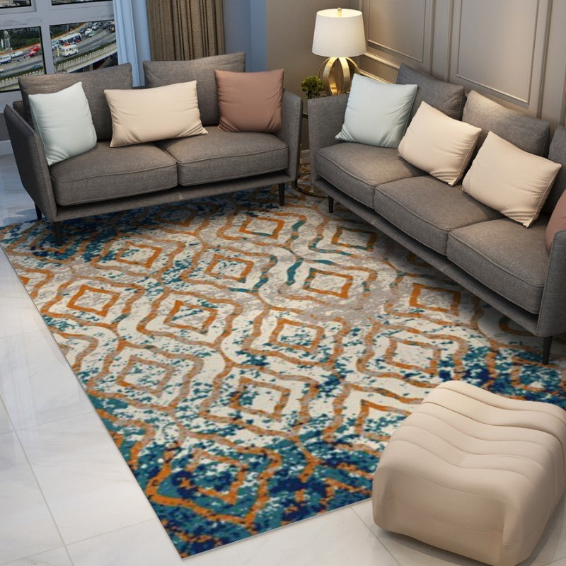 Geometric Traditional Plush Patterned Area Rugs for the Living Room and Bedroom