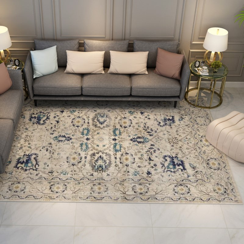 White Traditional Shaggy Retro Area Carpets for the Living Room Bedroom Hall