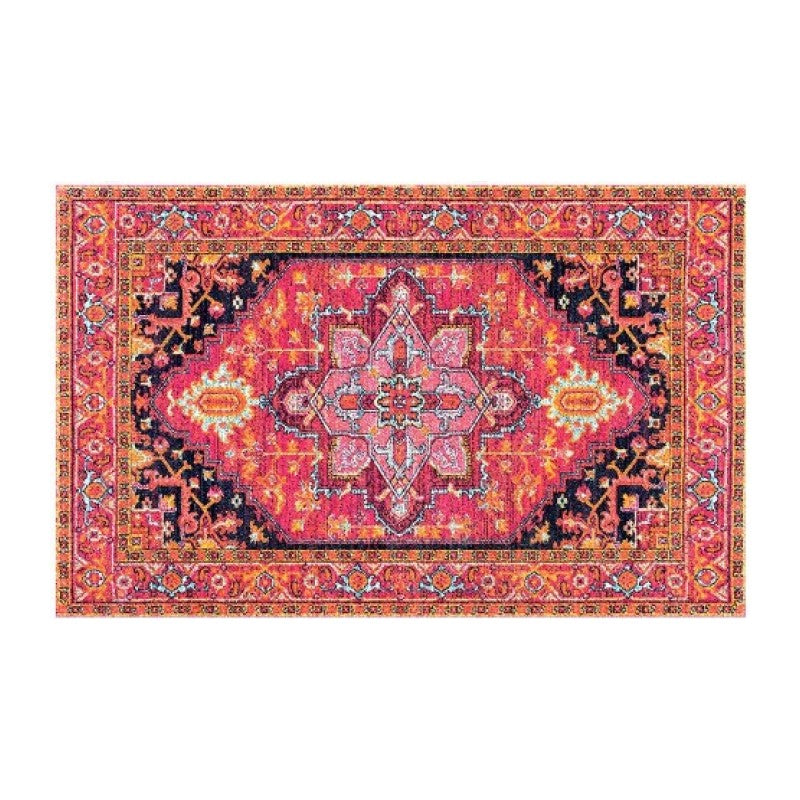 Pink Yellow Shaggy Traditional Retro Carpets for the Living Room Hall Bedroom