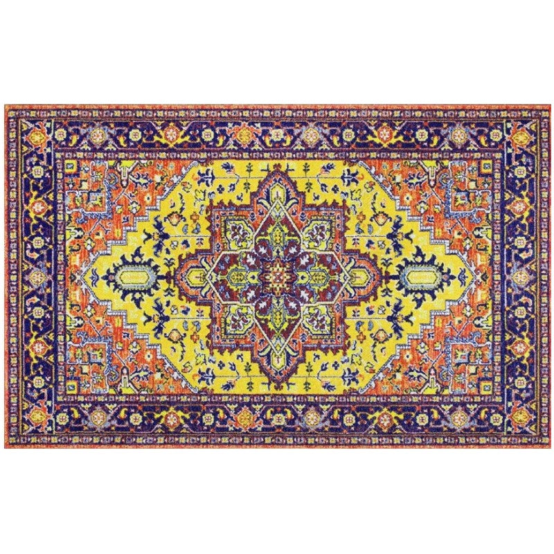 Pink Yellow Shaggy Traditional Retro Carpets for the Living Room Hall Bedroom