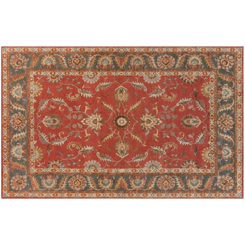 Floral Red Traditional Retro Area Carpets for Office Lobby Bedroom