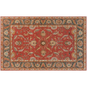 Floral Red Traditional Retro Area Carpets for Office Lobby Bedroom