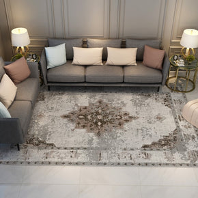 Grey Pretty Polyester Traditional Vintage Shaggy Area Rugs Floor Mat for Living Room Hall Office