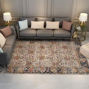 Beautiful Yellow Printed Texture Traditional Vintage Plush Area Rugs Floor Mat for Living Room Hall Office