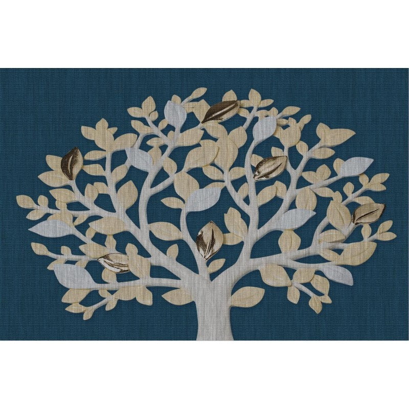 Blue Botanical Tree Simple Modern Area Rugs Floormat for Living Room Bedroom Office Hall
