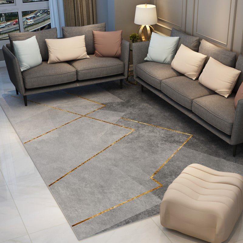 Grey Simple Modern Rugs Floormat for Living Room Bedroom Office Hall