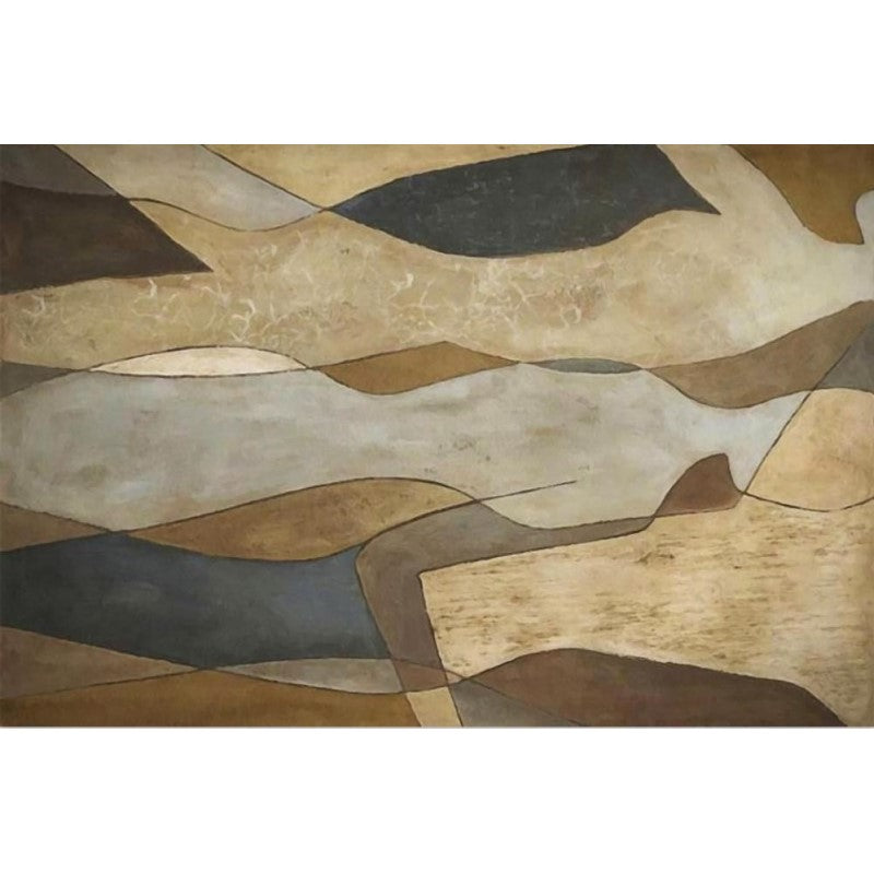 Brown Contemporary Abstract Geometric Rugs Floormat for Living Room Bedroom Office Hall