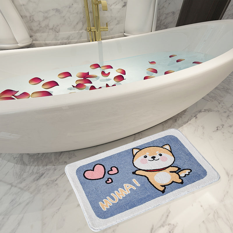 Cute Cartoon Dog Patterned Entryway Doormat Kitchen Bathroom Rugs Anti-skip Mats