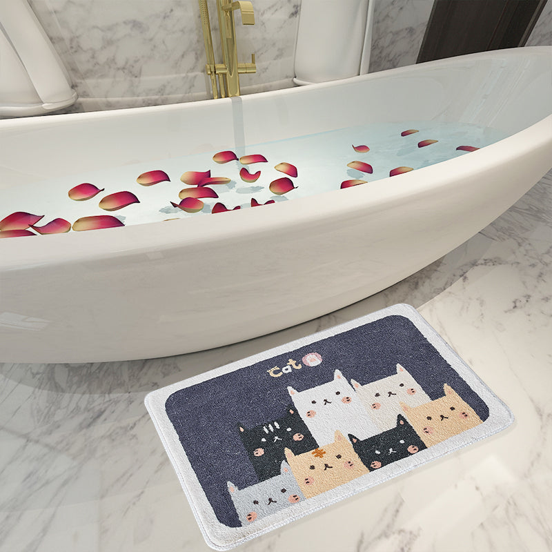 Lovely Cartoon Cats Patterned Entryway Doormat Kitchen Bathroom Rugs Anti-skip Mats