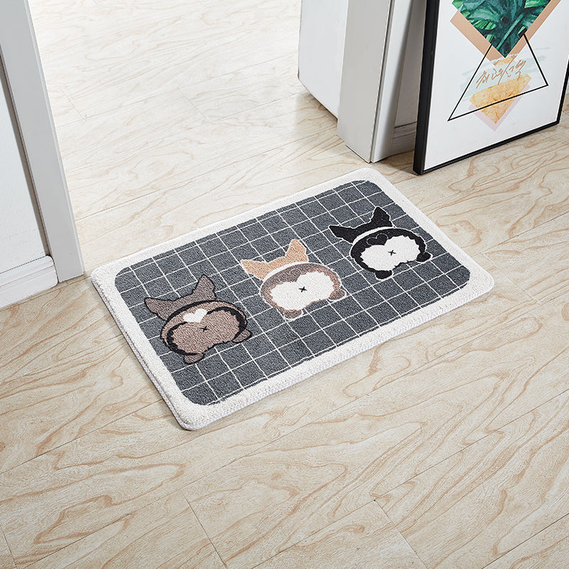 Cartoon Corgi Ass Pattern Entrance Door Mat Kitchen Bathroom Carpet Anti-slip Mat