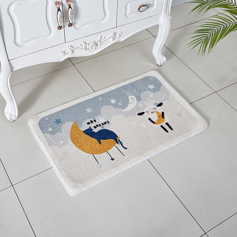 Cartoon Moon Cute Lamb Kitten Patterned Entryway Doormat Doormat Kitchen Bathroom Rugs Anti-skip Mats