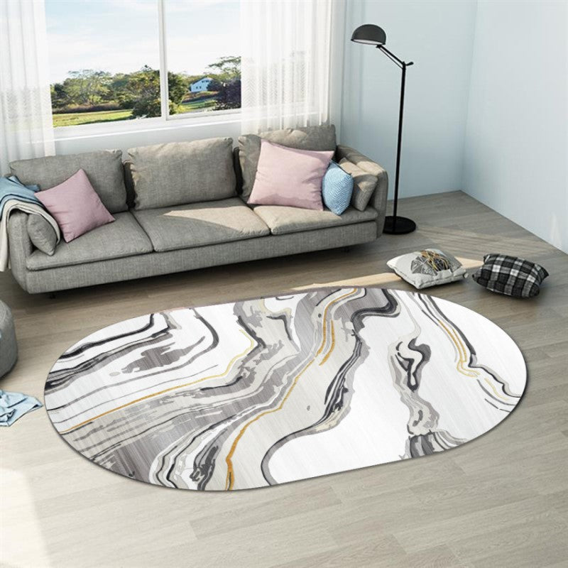 Modern Simple Oval Rug for Kitchen Living Room Hall Bedroom Sofa