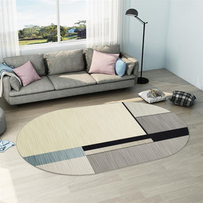 Geometric Modern Simple  Oval Rugs for Living Room Hall Bedroom Office
