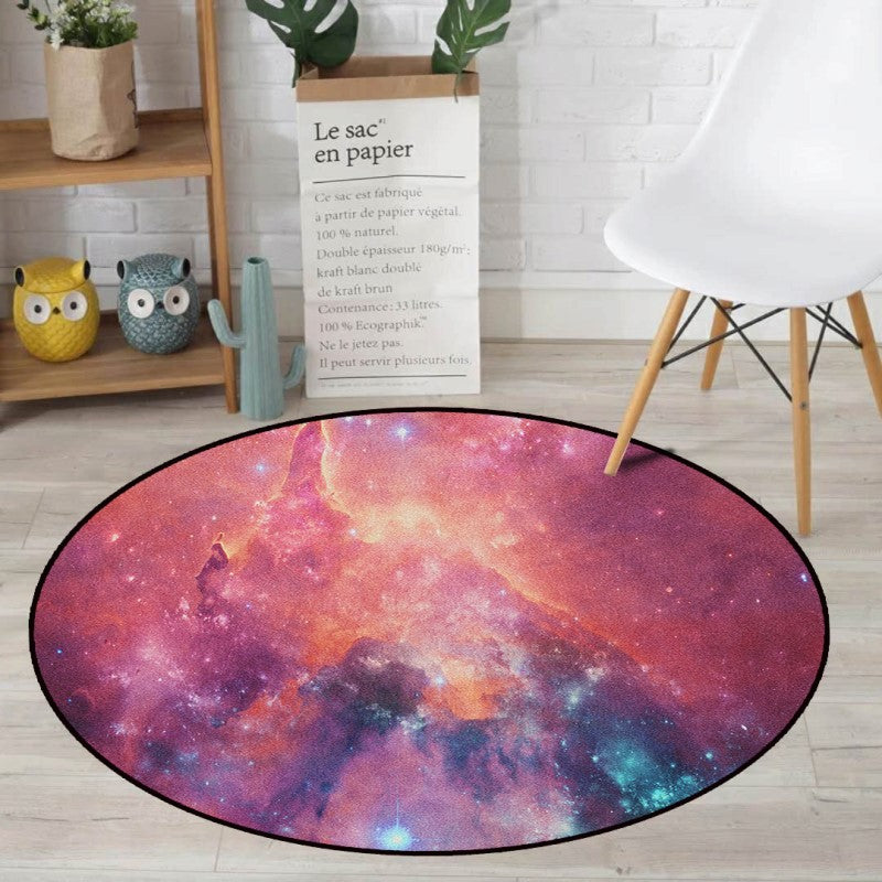 Pink Planet Modern Round Rug Pattern for Living Room Bedroom Kitchen Hall